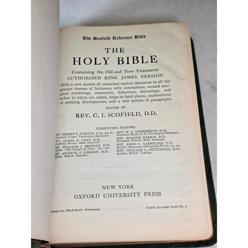 1945 Holy Bible Scofield Reference Edition KJV Oxford Leather Cover Vintage